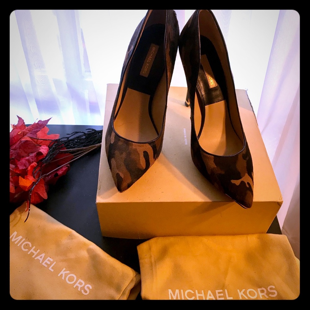 🔥🍁EUC Michael Kors print heels-FAB!like new! 8.5